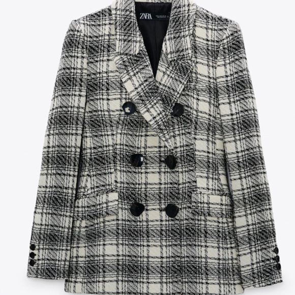 ZARA TEXTURED PLAID BLAZER - Picture 3 of 3